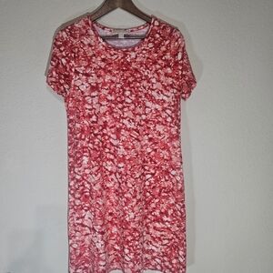 Michael Kors Womens Mini Dress Medium Red Tie Dye‎ Retro Style Stretchy Designer